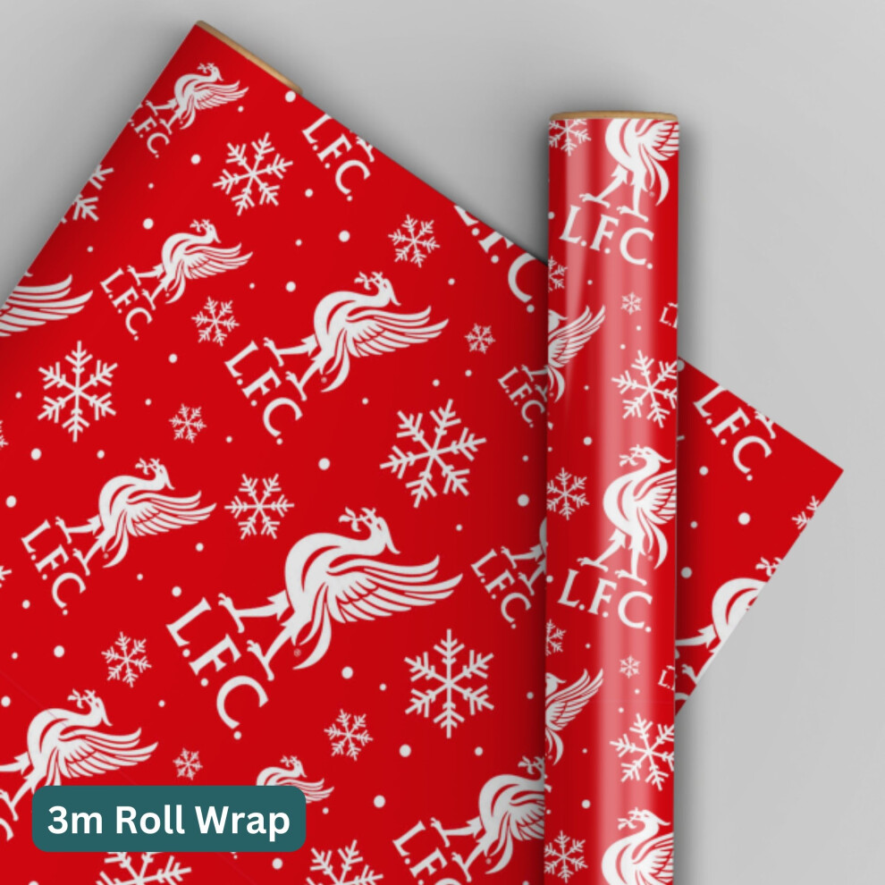 Liverpool FC Christmas Wrapping Paper 3m Roll Wrap