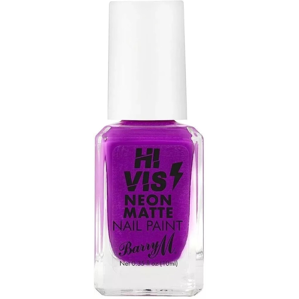 Barry M Cosmetic HI VIS Neon Matte 10ml Nail Polish Purple Thrill