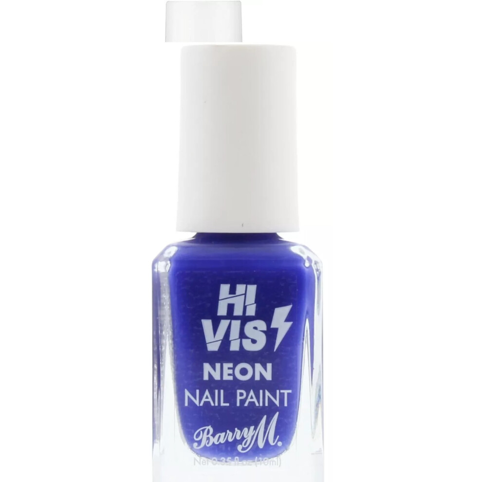 Barry M Cosmetic HI VIS Neon Matte 10ml Nail Polish Bombshell Blue