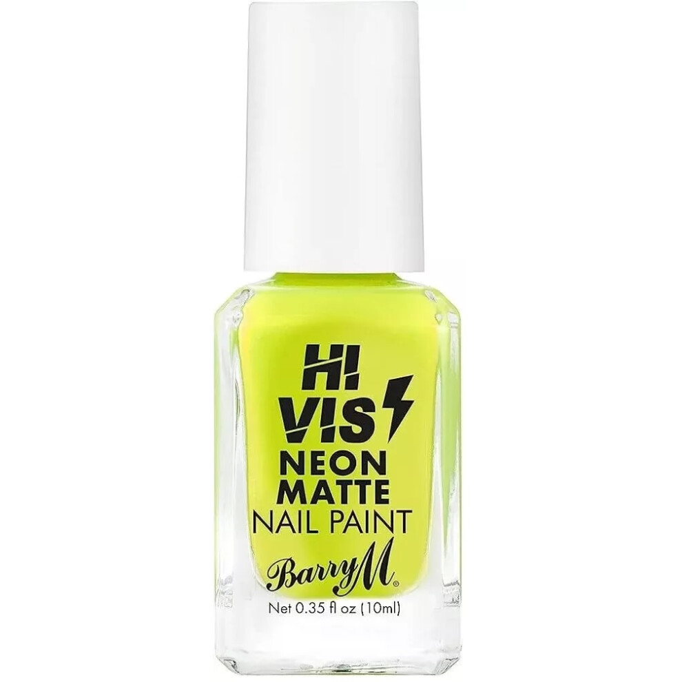 Barry M Cosmetic HI VIS Neon Matte 10ml Nail Polish Yellow Flare