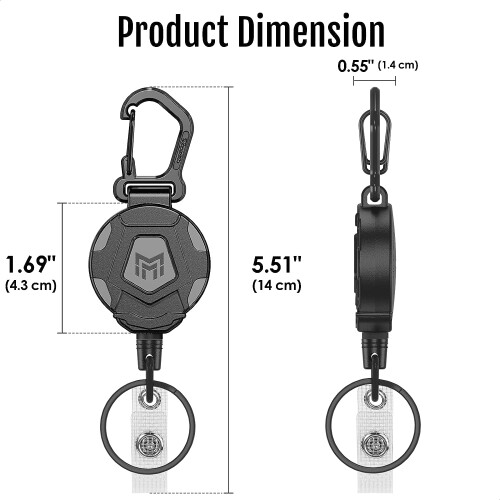 2 Pack Retractable Keychain, Heavy Duty Carabiner Holder 2