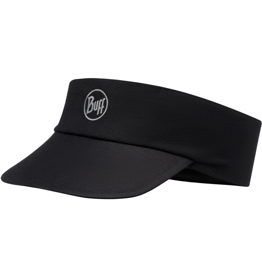 Buff Unisex Reflective Solid Packable Running Adjustable Visor Cap Hat - Black