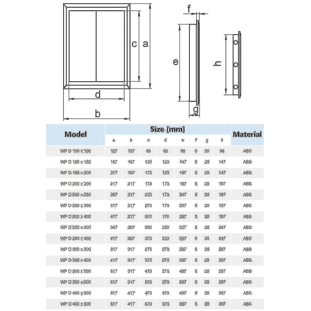 (400x600mm) Durable Inspection Panel Access Door White Wall Hatch Plastic Various Sizes