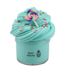(Green) Slime Kit Cloud Stitch Peachybbies Rainbow Lemon Fluffy Slime Stress Relief Toy