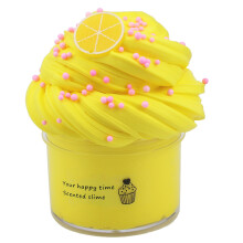 (Yellow) Slime Kit Cloud Stitch Peachybbies Rainbow Lemon Fluffy Slime Stress Relief Toy