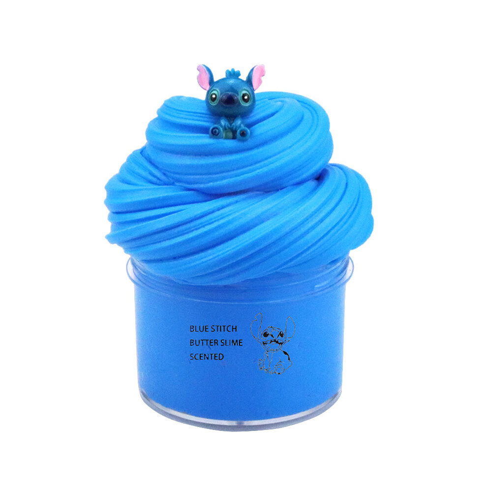 (Blue) Slime Kit Cloud Stitch Peachybbies Rainbow Lemon Fluffy Slime Stress Relief Toy
