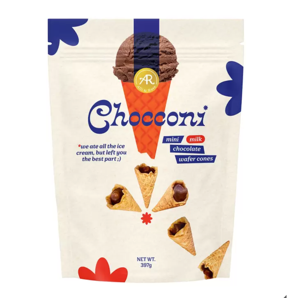 Chocconi Mini Milk Chocolate Wafer Cones 397g