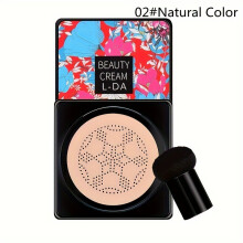 (02#Natural Color) Mushroom Head Air Cushion CC Cream, BB Cream Foundation, Moisturizing Oil Control Concealer