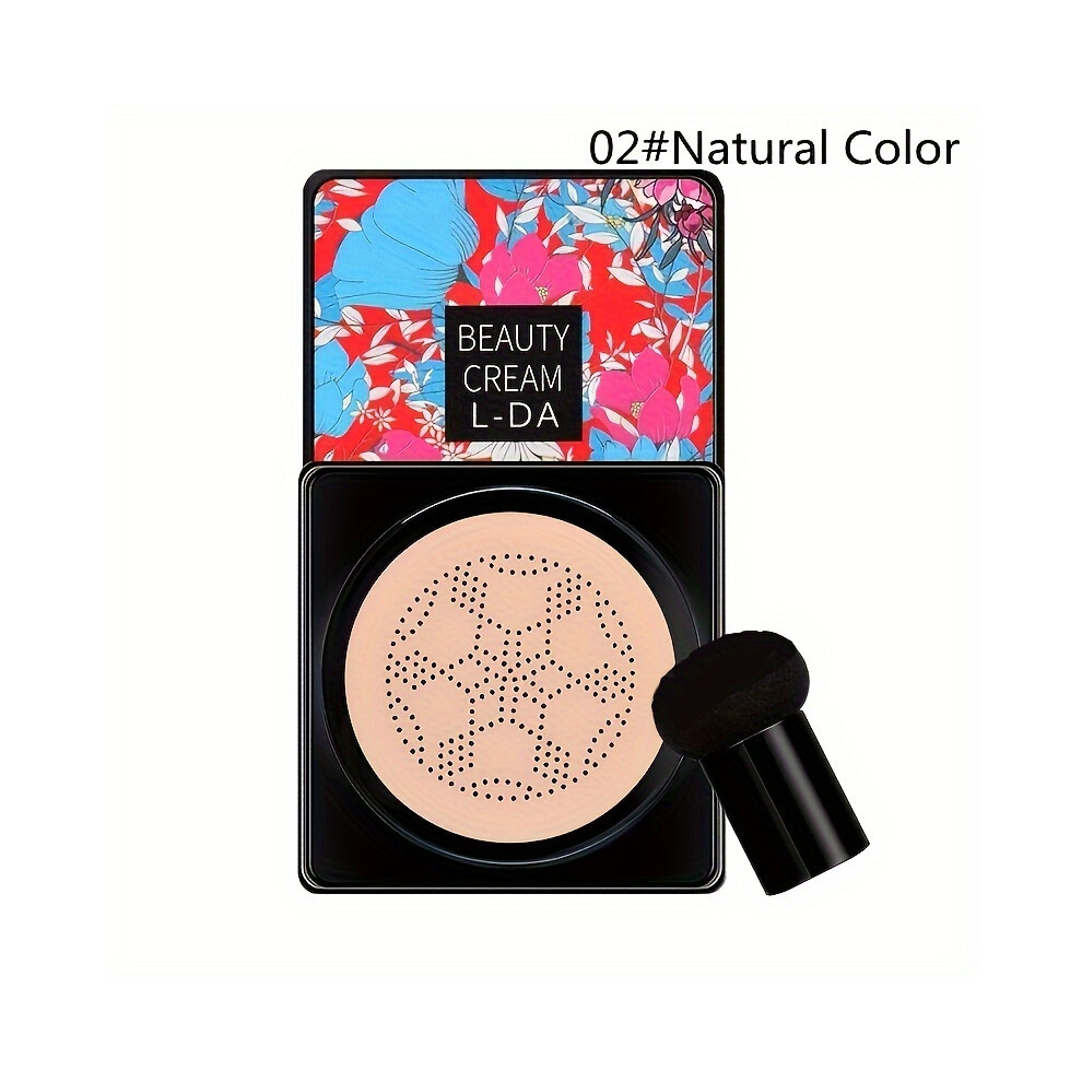 (02#Natural Color) Mushroom Head Air Cushion CC Cream, BB Cream Foundation, Moisturizing Oil Control Concealer