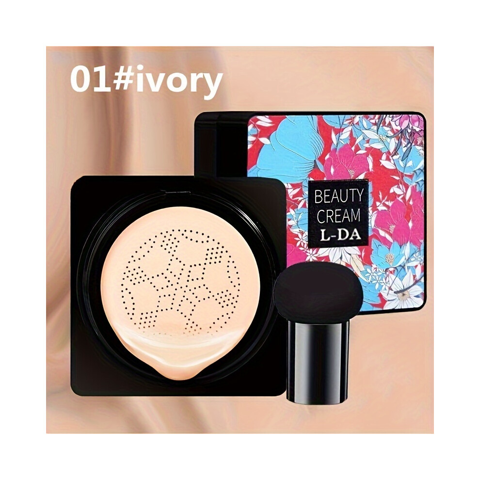 Yetp Star (01#) Mushroom Head Air Cushion Cc Bb Foundation, Moisturizing Oil Control Concealer Ivory/Cream