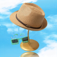 (Khaki, 53.98cm) Children Unisex Panama Hat - Summer Sun Hat