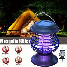 (Black) Solar Outdoor Mosquito Repellent Lamp, Outdoor Patio Floor Insert Mosquito Repellent Lamp