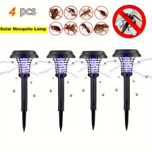 (4pcs) Solar-Powered Bug Zapper And Mosquito Killer Light For Indoor And Outdoor Use