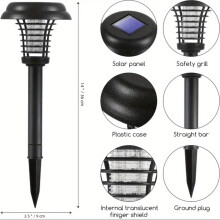 (1pc) Solar-Powered Bug Zapper And Mosquito Killer Light For Indoor And Outdoor Use