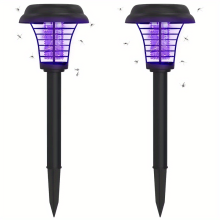 (2pcs) Solar-Powered Bug Zapper And Mosquito Killer Light For Indoor And Outdoor Use