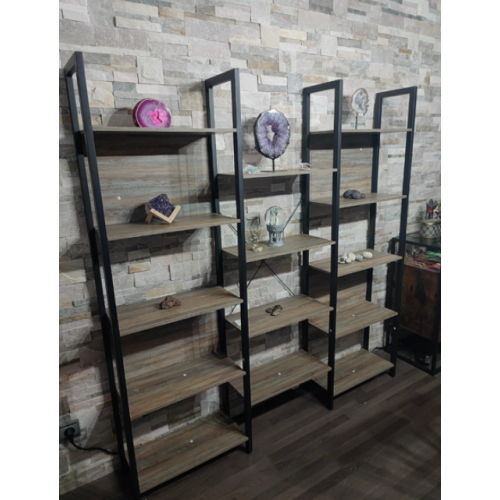 Large Storage Bookcase Modern Display Side Cabinet Tall Rustic Wooden Shelf Unit 2