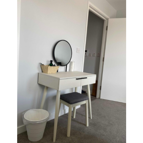 Dressing Table Stool Set Vintage Retro Makeup Mirror Vanity Storage Drawer Unit 2