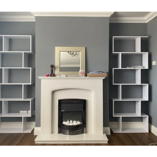 Tall Wooden Bookcase Display Storage Cabinet Modern Room Divider White Shelving Unit 2