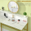Modern Dressing Table Faux Marble Makeup Mirror Set Bedroom Vanity Shelf Unit 4