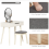 Dressing Table Stool Set Vintage Retro Makeup Mirror Vanity Storage Drawer Unit 6