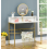 Modern Dressing Table Faux Marble Makeup Mirror Set Bedroom Vanity Shelf Unit 2