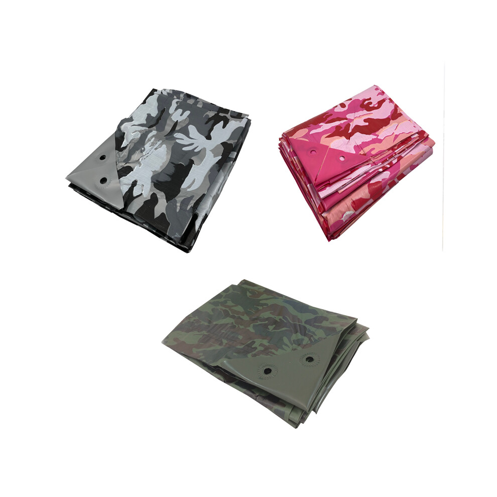 Yuzet (1.8M X 2.4M, Camouflage) Heavy Duty Reinforced Camouflage Camo Tarpaulin Army Camping Ground Sheet Pink