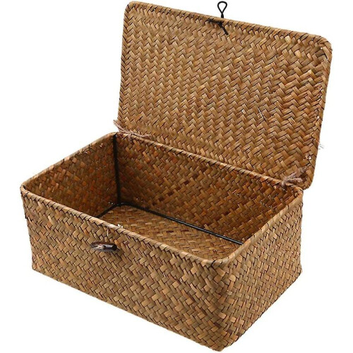 3 Pcs Woven Storage Chests With Lid 1