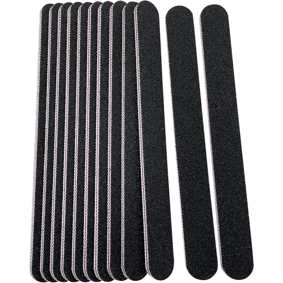 Nail Files Set,12pcs Professional Nail Files Double Sided Emery Board,fingernal Buffing Files For Home,100/180 Grit