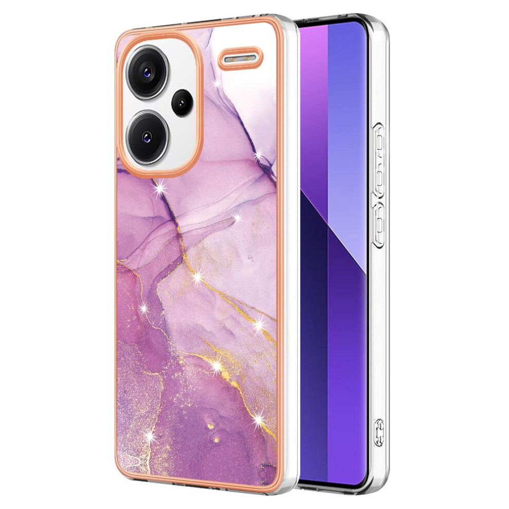( Violet) Case For Xiaomi Redmi Note 13 Pro Plus 5G Slim Tpu Protection Marble Pattern Soft Bumper Light 764762634551