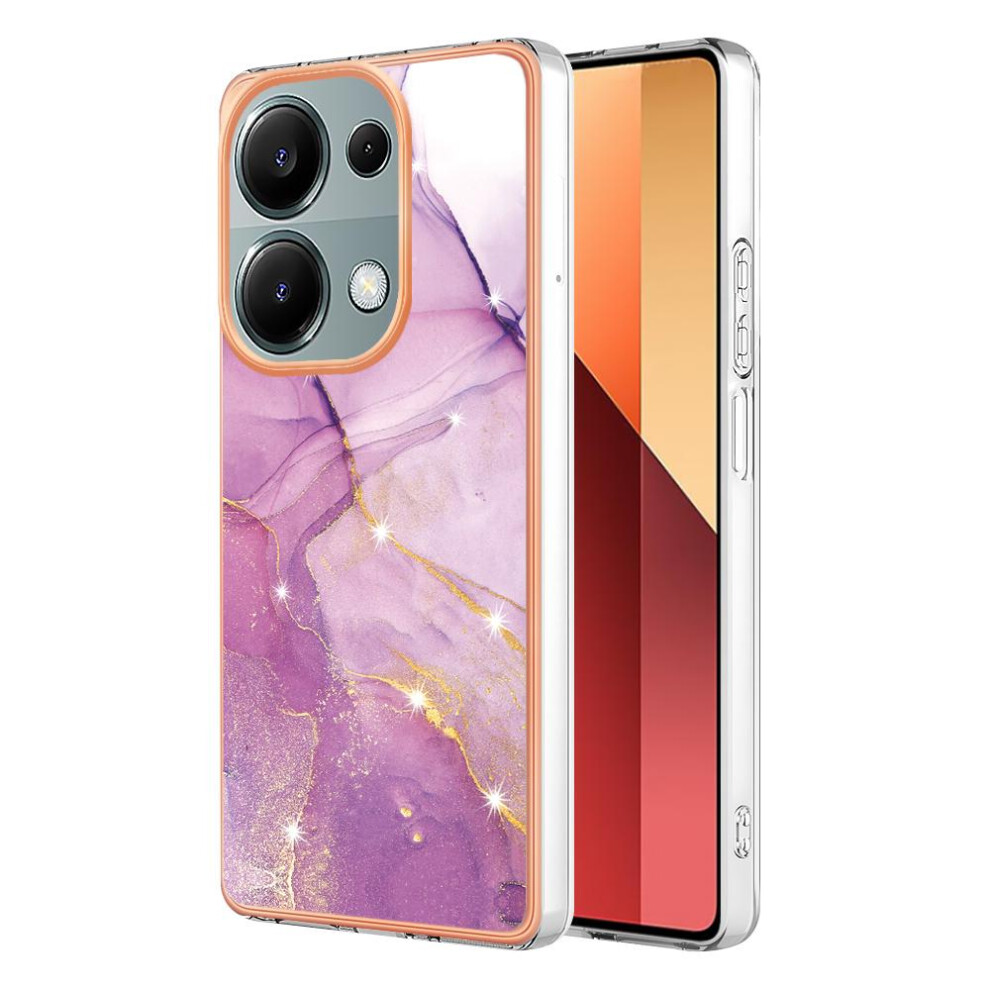 ( Violet) Case For Xiaomi Poco M6 Pro 4G Soft Bumper Protection Slim Tpu Marble Pattern Light 764762634674