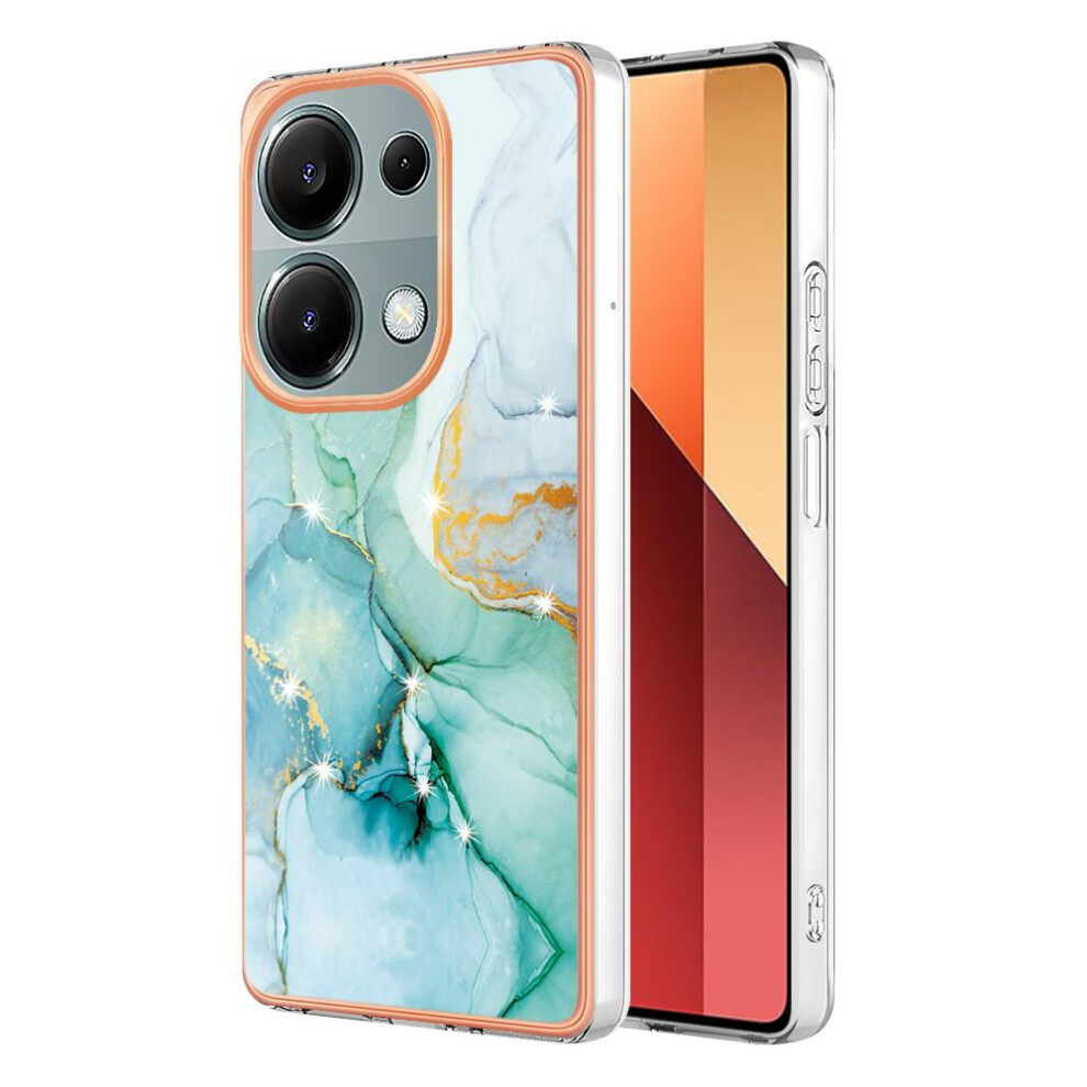 (Green) Case For Xiaomi Poco M6 Pro 4G Soft Bumper Protection Slim Tpu Marble Pattern Green 764762634704