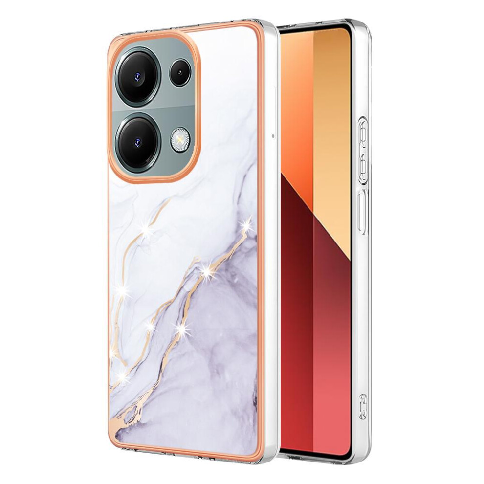 (White) Case For Xiaomi Redmi Note 13 Pro 4G Protection Soft Bumper Slim Tpu Marble Pattern White 764762634759