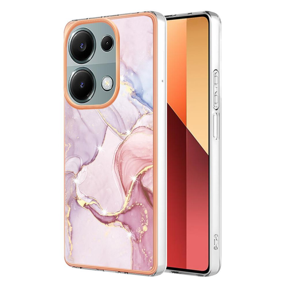 (Pink) Case For Xiaomi Redmi Note 13 Pro 4G Protection Soft Bumper Slim Tpu Marble Pattern Pink 764762634742