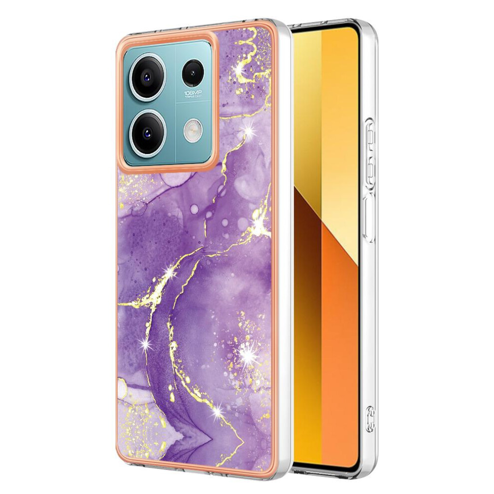 (Purple) Case For Xiaomi Redmi Note 13 5G Protection Soft Bumper Slim Tpu Marble Pattern Purple 764762634780