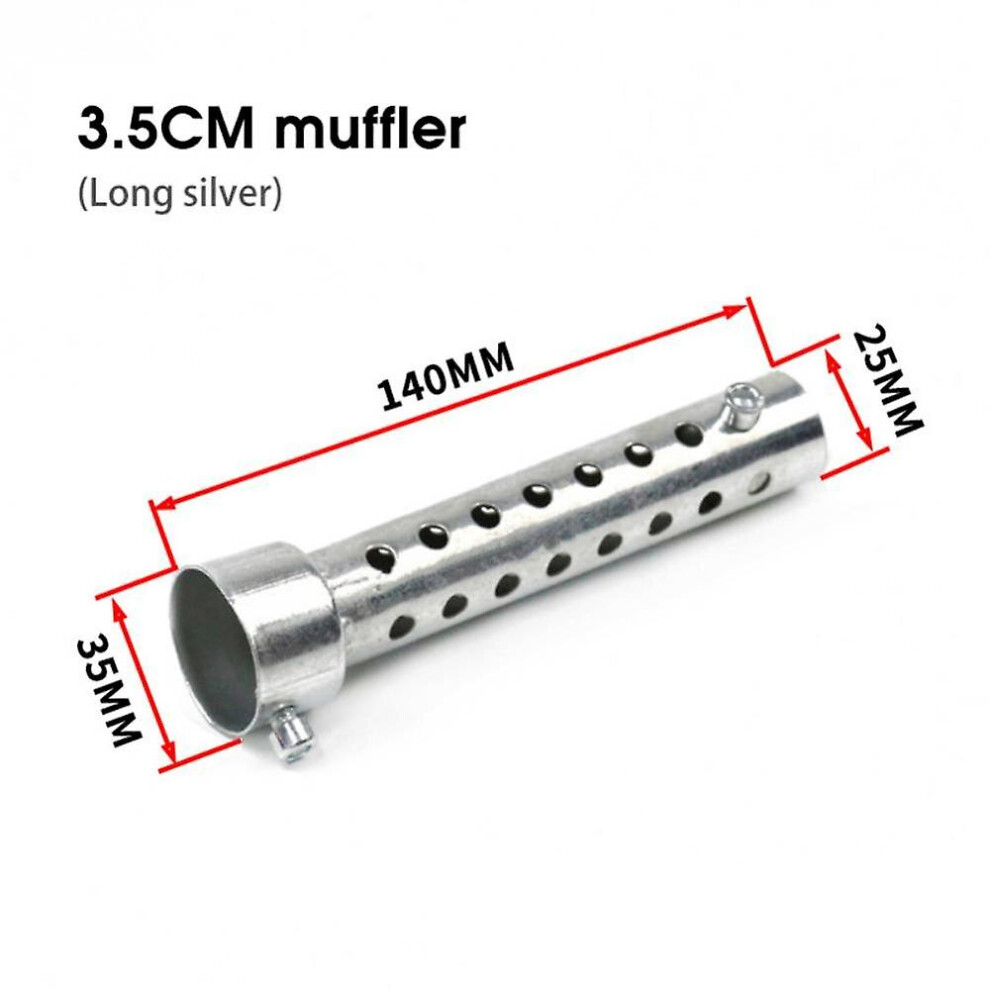 (35Mm Long ) Motorcycle Muffler 35Mm 42Mm 45Mm 48Mm 60Mm Db Killer Exhaust Pipe Muffler Silencer Motorcycle Silver 9171363414719