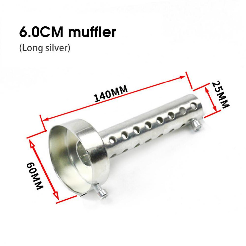 (60Mm Long ) Motorcycle Muffler 35Mm 42Mm 45Mm 48Mm 60Mm Db Killer Exhaust Pipe Muffler Silencer Motorcycle Silver 9171363414733