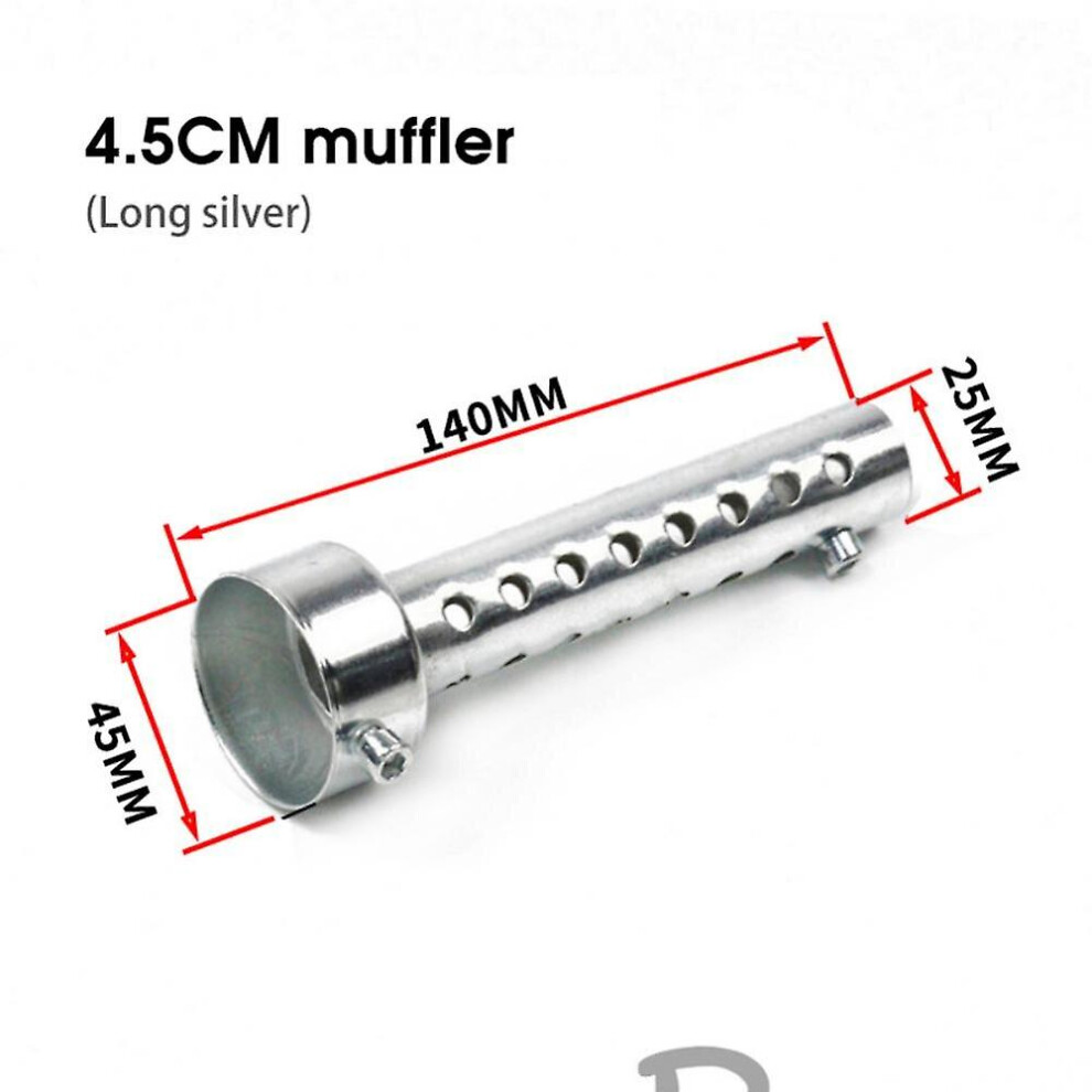 (45Mm Long ) Motorcycle Muffler 35Mm 42Mm 45Mm 48Mm 60Mm Db Killer Exhaust Pipe Muffler Silencer Motorcycle Silver 9171363414740