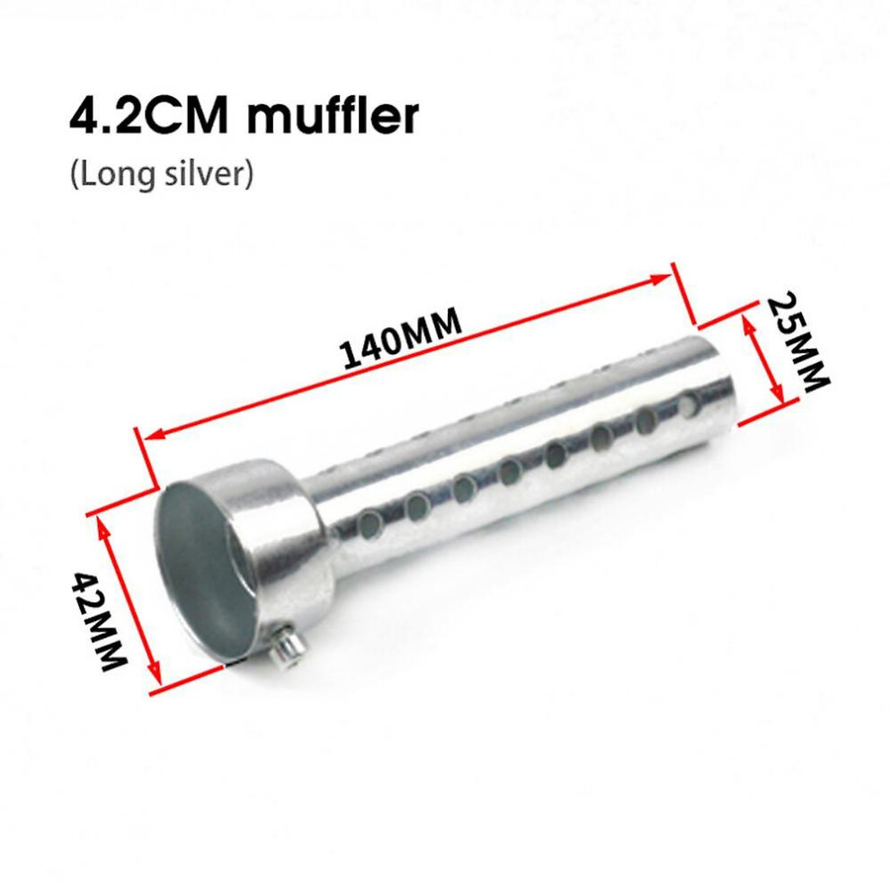 (42Mm Long ) Motorcycle Muffler 35Mm 42Mm 45Mm 48Mm 60Mm Db Killer Exhaust Pipe Muffler Silencer Motorcycle Silver 9171363414757
