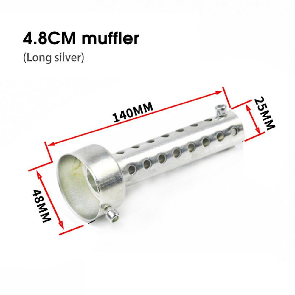 (48Mm Long ) Motorcycle Muffler 35Mm 42Mm 45Mm 48Mm 60Mm Db Killer Exhaust Pipe Muffler Silencer Motorcycle Silver 9171363414801