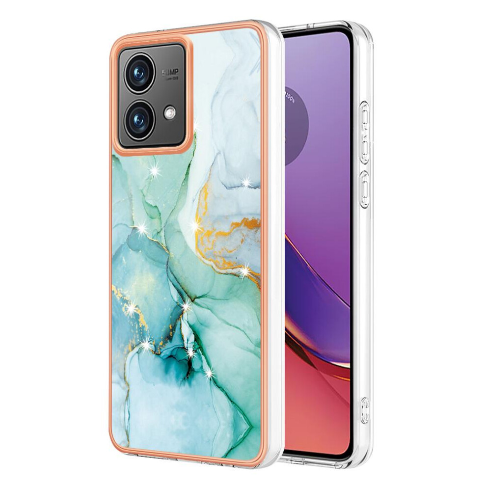 (Green) Case For Motorola Moto G84 Slim Tpu Protection Soft Bumper Marble Pattern Green 764762636203