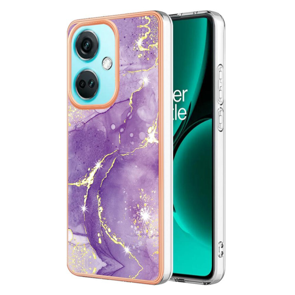 (Purple) Case For Oneplus Nord Ce 3 Protection Marble Pattern Slim Tpu Soft Bumper Purple 764762636647