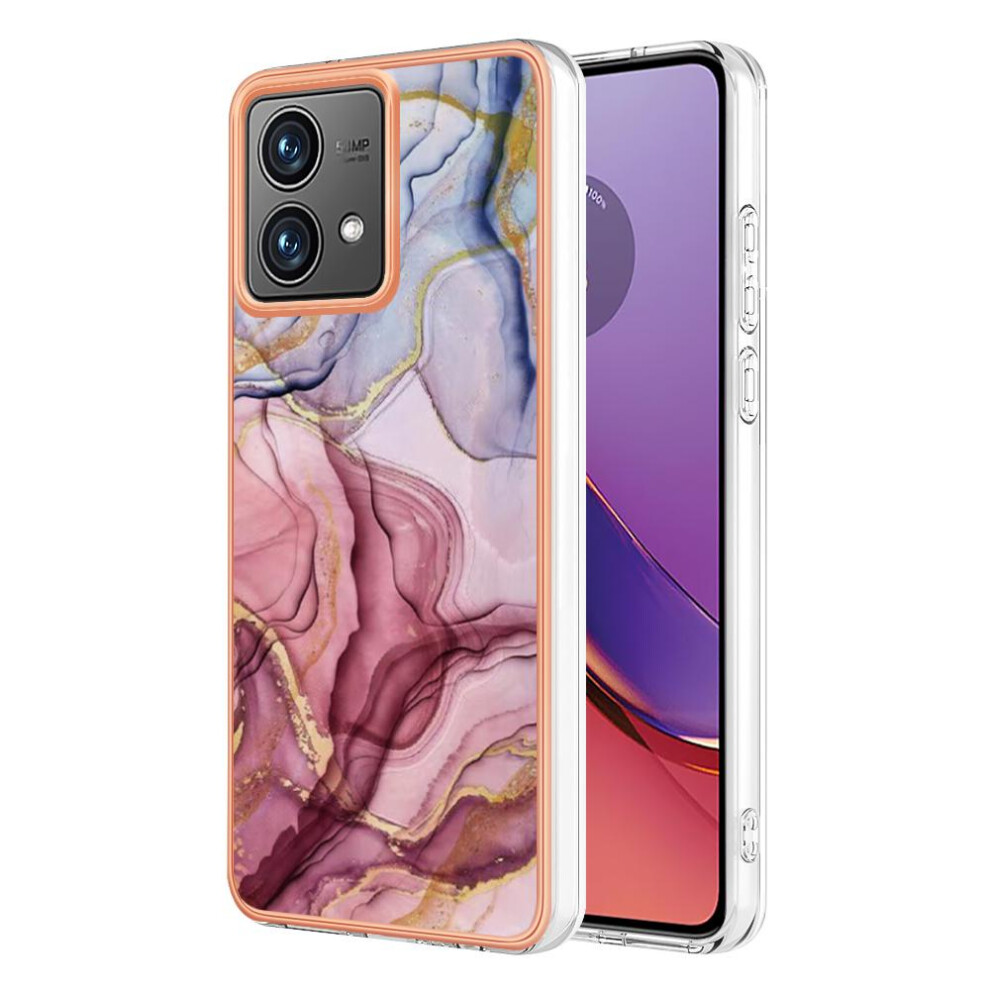 (Red) Compatible With Motorola Moto G84 Shockproof Bumper Marble Tpu Silicone Red 764762636821