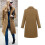 (Black, M) Women Wool Blend Coat Lapel Mid-long Coat 3