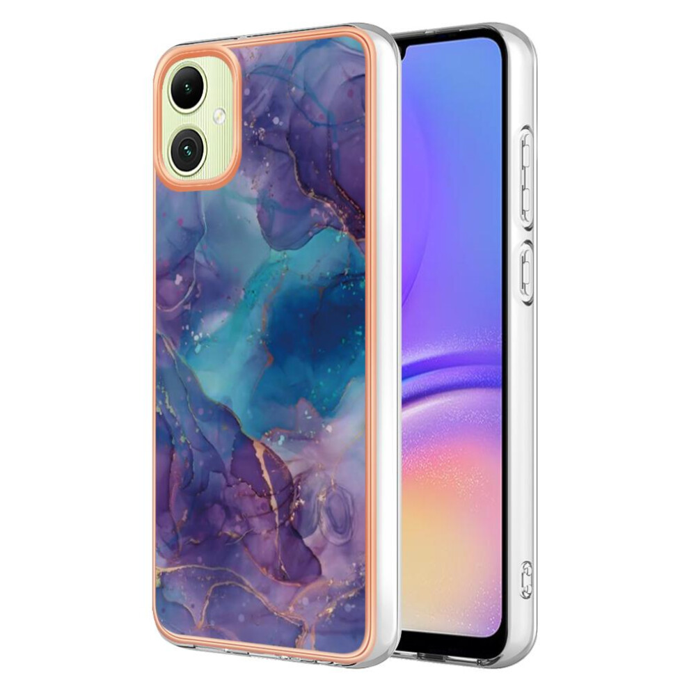 (Purple) Compatible With Samsung Galaxy A05 Silicone Bumper Marble Shockproof Tpu Purple 764762636982