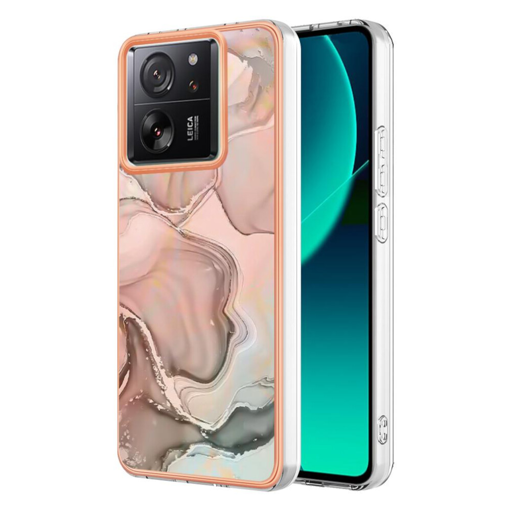 (Gold) Compatible With Xiaomi 13T/13T Pro 5G Shockproof Silicone Marble Bumper Tpu Gold 764762637019