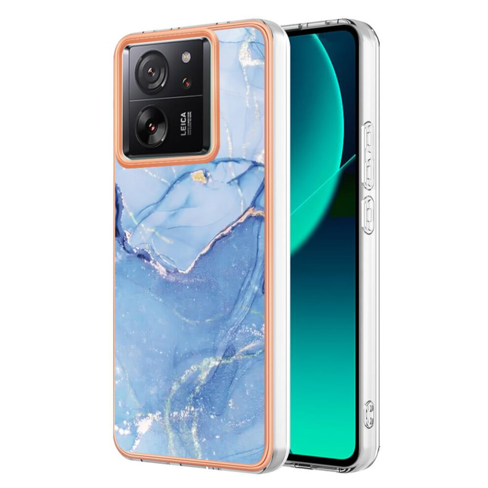 (Blue) Compatible With Xiaomi 13T/13T Pro 5G Shockproof Silicone Marble Bumper Tpu Blue 764762637033
