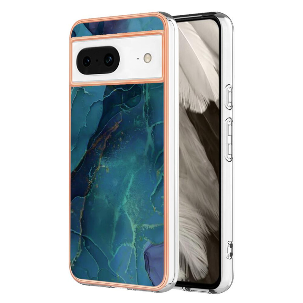 (Green) Compatible With Google Pixel 8 5G Tpu Shockproof Marble Silicone Bumper Green 764762637293