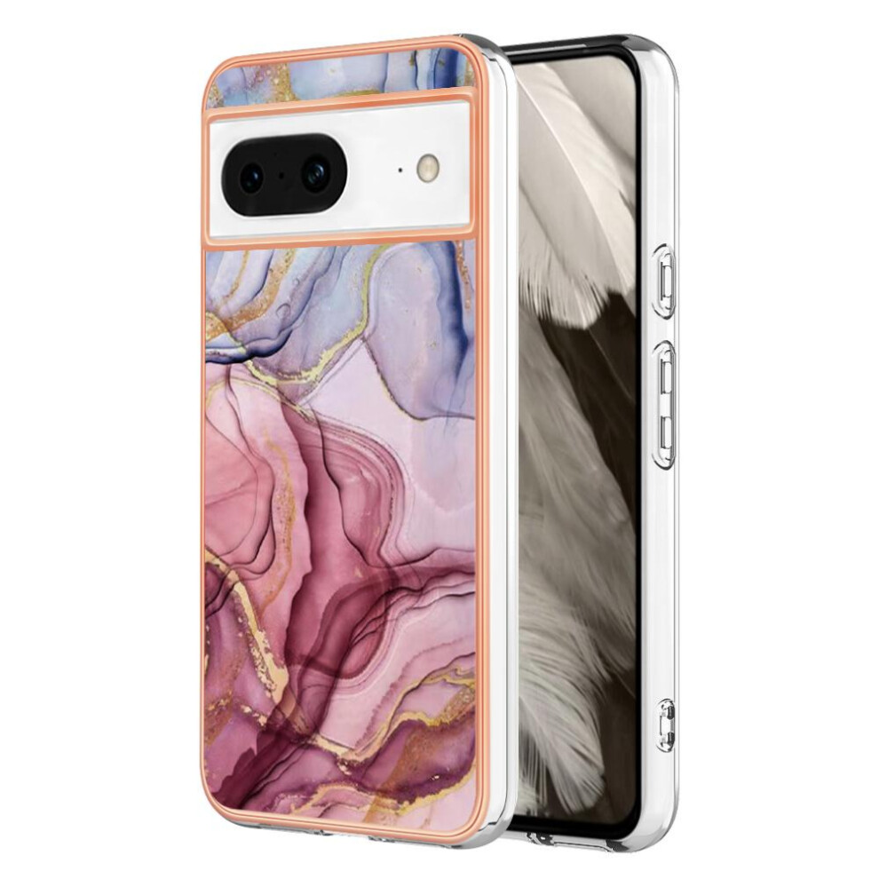 (Red) Compatible With Google Pixel 8 5G Tpu Shockproof Marble Silicone Bumper Red 764762637248