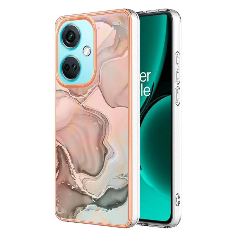 (Gold) Compatible With Oneplus Nord Ce 3 Shockproof Bumper Tpu Marble Silicone Gold 764762637316