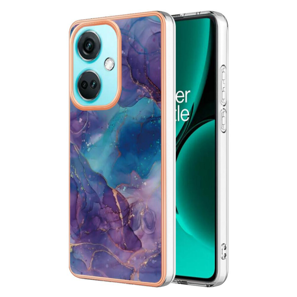 (Purple) Compatible With Oneplus Nord Ce 3 Shockproof Bumper Tpu Marble Silicone Purple 764762637347
